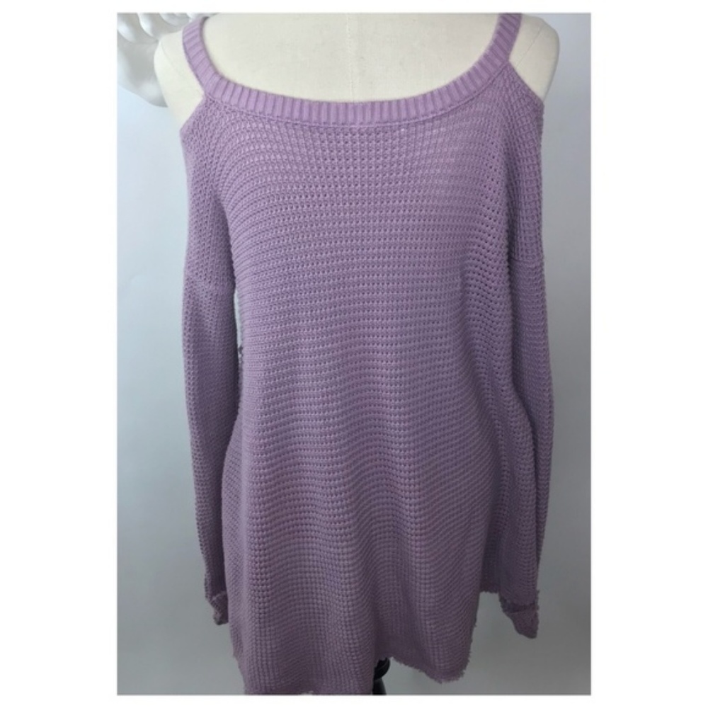 Free People Moonshine Purple Cold Shoulder Sweater - Picture 6 of 8